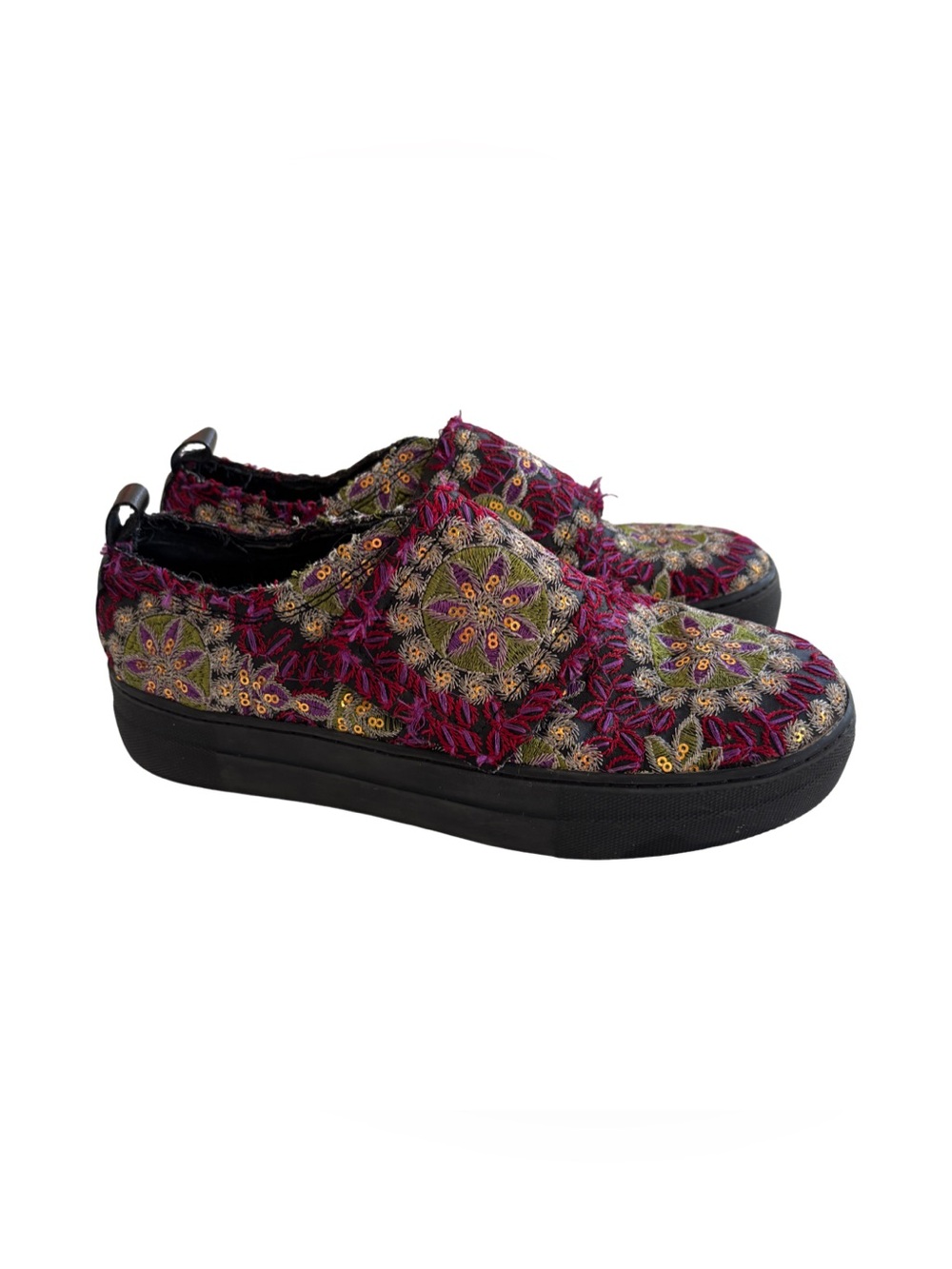 Eb by Miista Women’s Embroidered Magenta Floral Sz 39